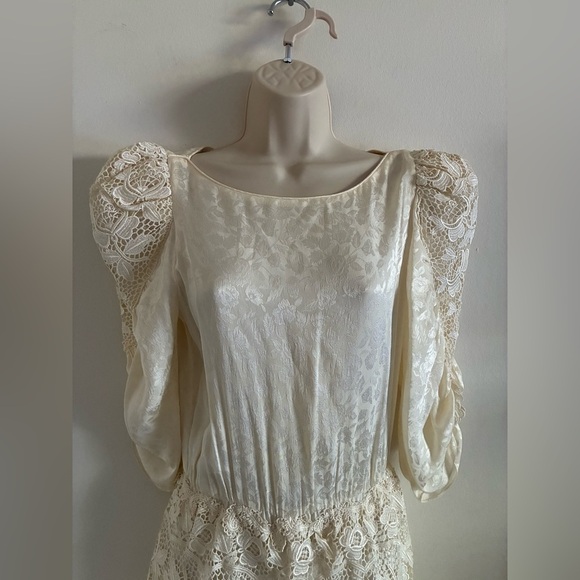 Vintage Lillie Rubin x Capriccio by Digna 80’s Silk Gown USA Made Wedding 8 - Picture 9 of 16